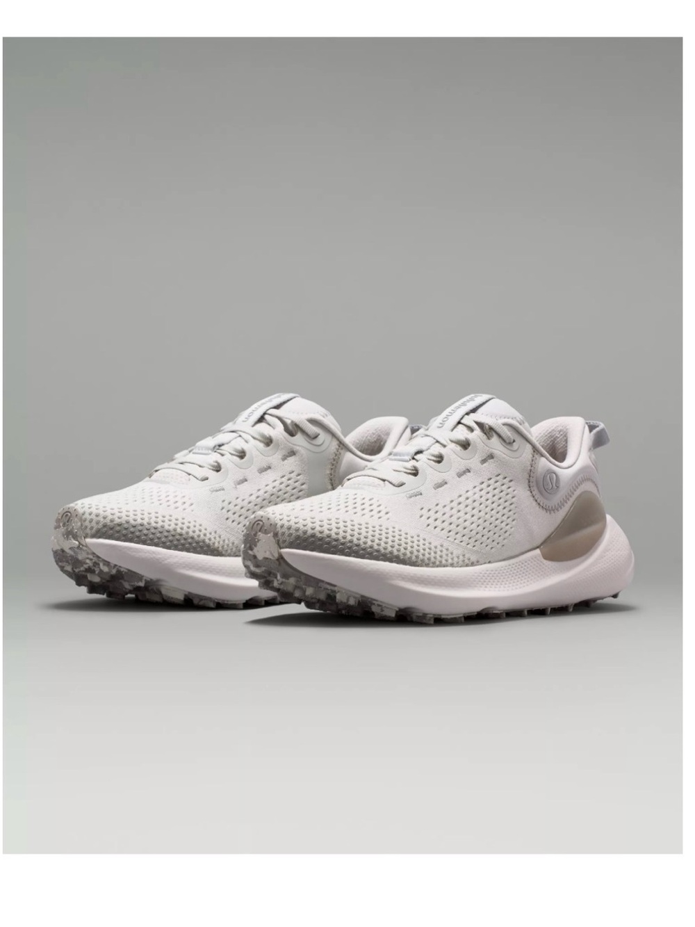 Lululemon Beyond Feel Trail Running Shoe size 8.5 White Grey Like New